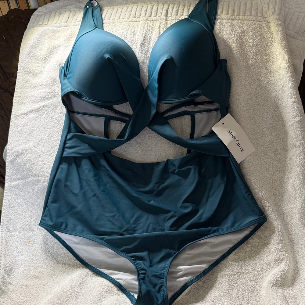 Teal Cutout One Piece Swimsuit NWT